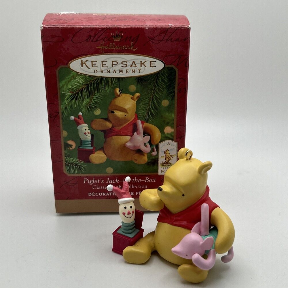 Hallmark Keepsake Piglets Jack-in-the-Box Ornament 2000 Classic Pooh Collection - Picture 1 of 11